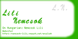 lili nemcsok business card